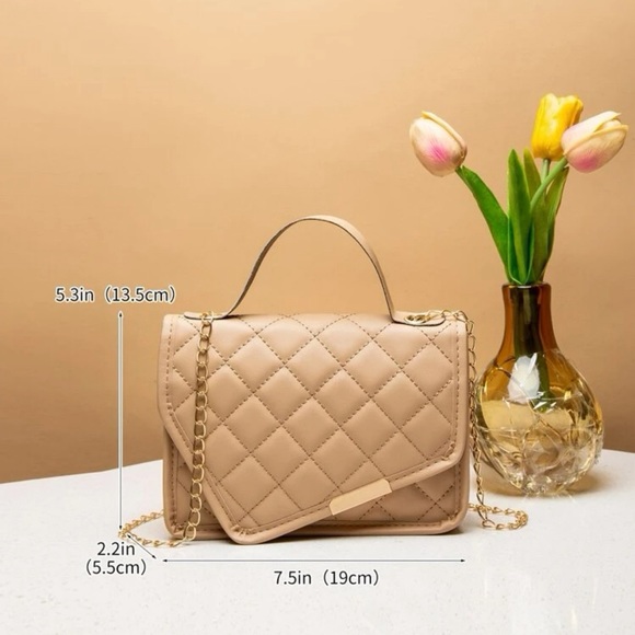 Waterproof,Lightweight,Business Casual Mini Quilted Embossed Flap Square Bag - Picture 6 of 6